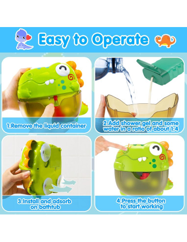 Juguetes de baño iluminados Qirtey con burbujas y música