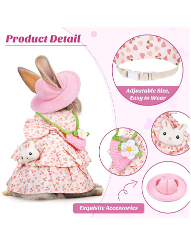 Disfraz de Conejo Weewooday para Mascotas - 10 Piezas