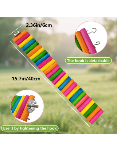 Puente Colorido de Madera Hamiledyi para Hámster 2 Piezas