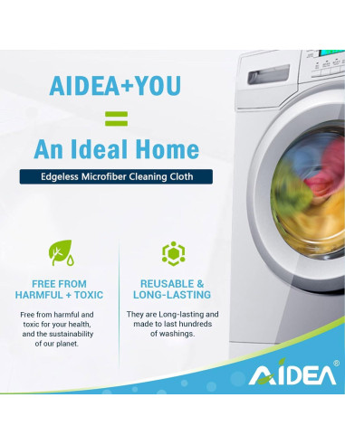 Paños de Microfibra AIDEA 100PK 30x30cm Suaves y Absorbentes