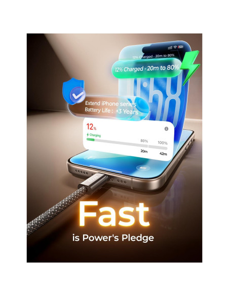 Cable USB C LISEN 60W Carga Rápida Paquete de 5 (1-3m)