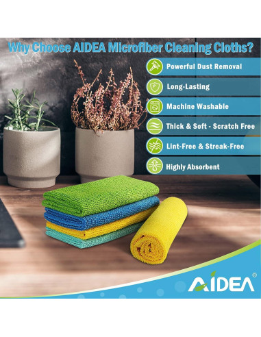 Paños de Microfibra AIDEA 100PK 30x30cm Suaves y Absorbentes