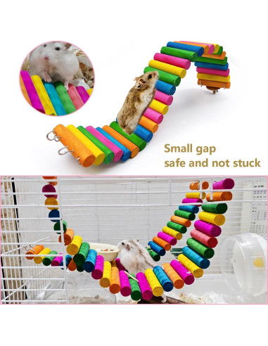 Puente Colorido de Madera Hamiledyi para Hámster 2 Piezas