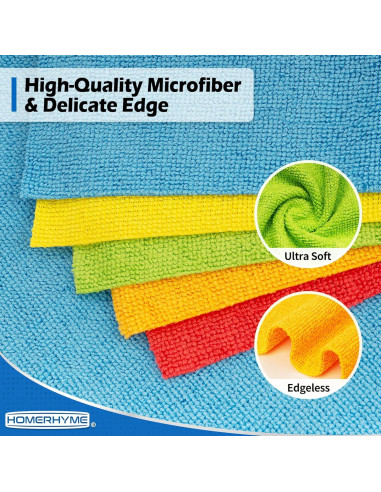 Paquete de 100 Paños de Microfibra HOMERHYME 29.2x29.2 cm