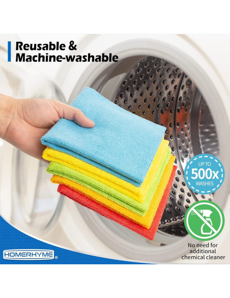 Paquete de 100 Paños de Microfibra HOMERHYME 29.2x29.2 cm
