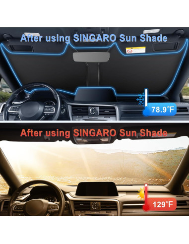 Protector Solar Plegable SINGARO para Parabrisas de Coche