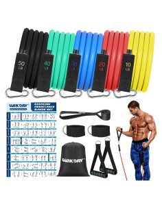 Bandas de Resistencia WIKDAY 68 kg con Mangos y Ancla de Puerta