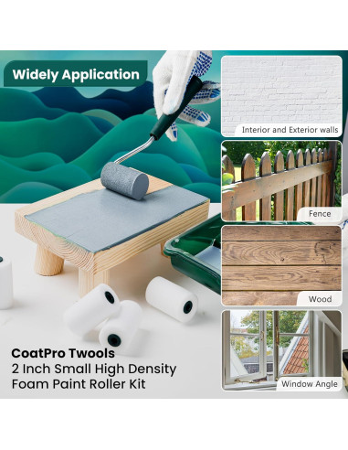 Kit de Rodillos de Pintura de Espuma 10 Pcs 2 Pulgadas