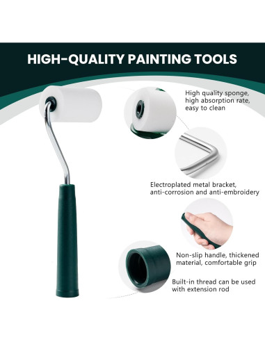 Kit de Rodillos de Pintura de Espuma 10 Pcs 2 Pulgadas