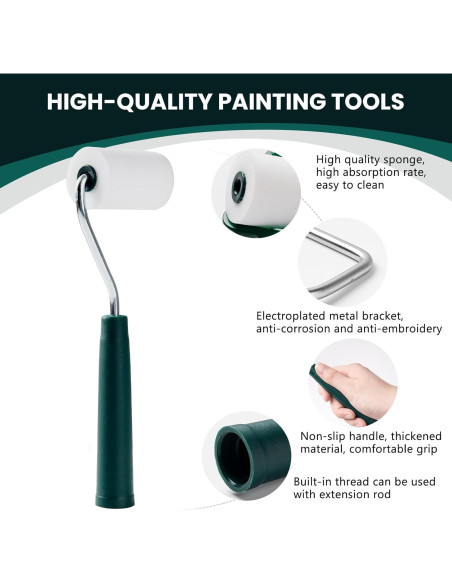 Kit de Rodillos de Pintura de Espuma 10 Pcs 2 Pulgadas