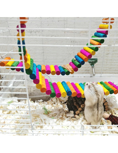 Puente Colorido de Madera Hamiledyi para Hámster 2 Piezas