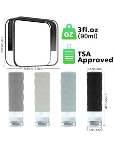 Botellas de Viaje Silevoler 3oz Aprobadas por TSA - 4 Piezas 2