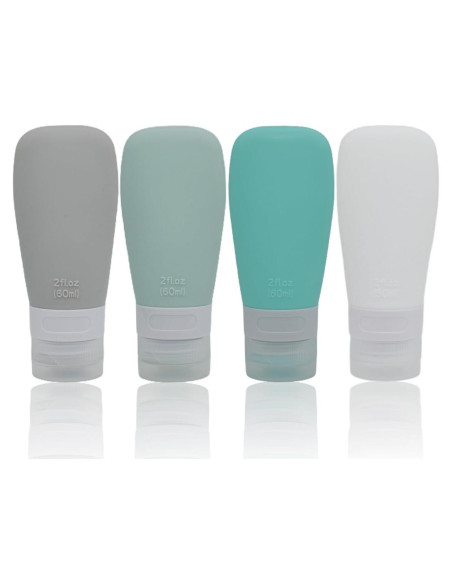 Botellas de Silicona Reutilizables Vonpri 60ml 4pack a Prueba de Fugas