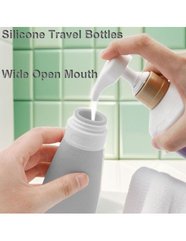 Botellas de Silicona Reutilizables Vonpri 60ml 4pack a Prueba de Fugas