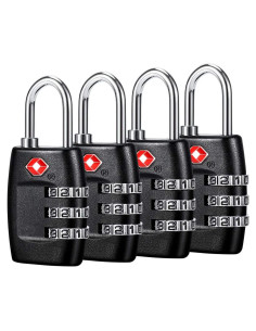 Candados de Equipaje TSA Cluckyu - Paquete de 4, Combinación 3 Dígitos