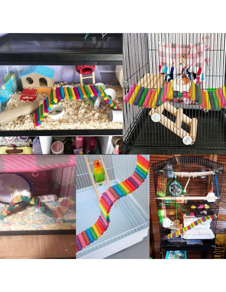 Puente Colorido de Madera Hamiledyi para Hámster 2 Piezas