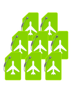 Etiquetas de Equipaje M-sorflly 8Pcs Silicona Flexible Verde