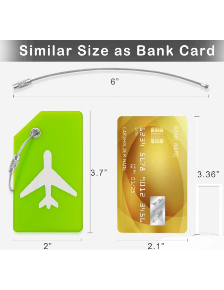 Etiquetas de Equipaje M-sorflly 8Pcs Silicona Flexible Verde