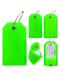 Etiquetas de Equipaje Verde BlueCosto - 5 Piezas PVC con Privacidad
