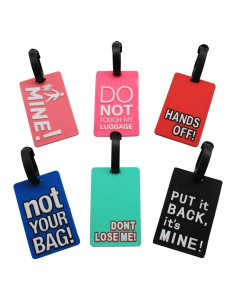Conjunto de 6 Etiquetas de Equipaje Coloridas Mziart