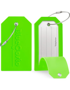 Etiquetas de Equipaje Verde BlueCosto - 5 Piezas PVC con Privacidad 2
