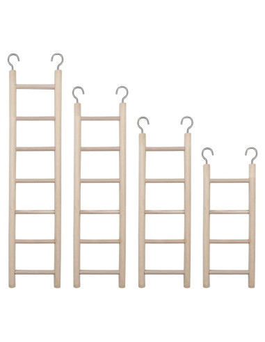 Escalera de Madera para Aves LWINGFLYER - 4 Piezas 25.4 cm
