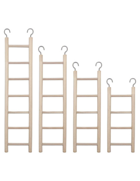 Escalera de Madera para Aves LWINGFLYER - 4 Piezas 25.4 cm