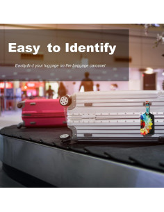 Paquete de 4 Etiquetas de Equipaje Sodsay de Cuero Colorido 2