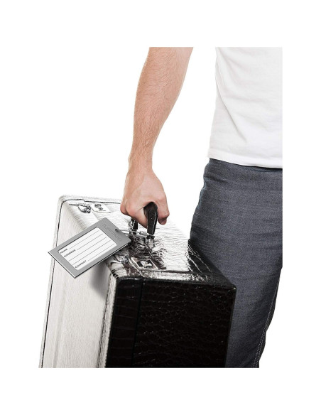 Portaetiquetas de Equipaje TUFFTAAG - 2 Etiquetas de Acero Inoxidable Portaetiquetas de Equipaje TUFFTAAG - 2 Etiquetas de Acero Inoxidable