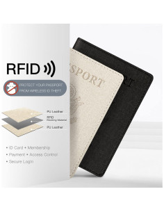 Funda de Pasaporte y Tarjeta de Vacuna VIDIVICI - 2 Piezas RFID 2