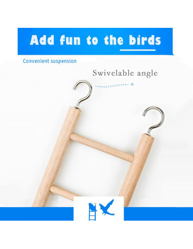 Escalera de Madera para Aves LWINGFLYER - 4 Piezas 25.4 cm