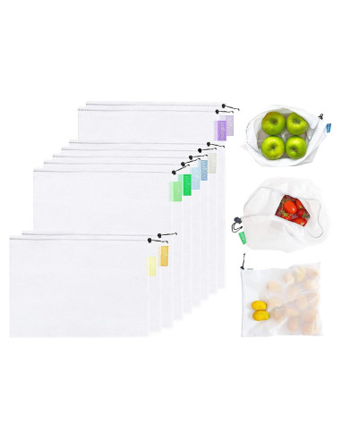 Conjunto de 9 Bolsas Reutilizables purifyou - Malla Lavable