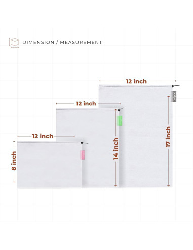 Conjunto de 9 Bolsas Reutilizables purifyou - Malla Lavable