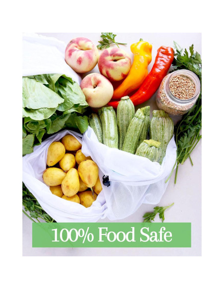 Conjunto de 9 Bolsas Reutilizables purifyou - Malla Lavable