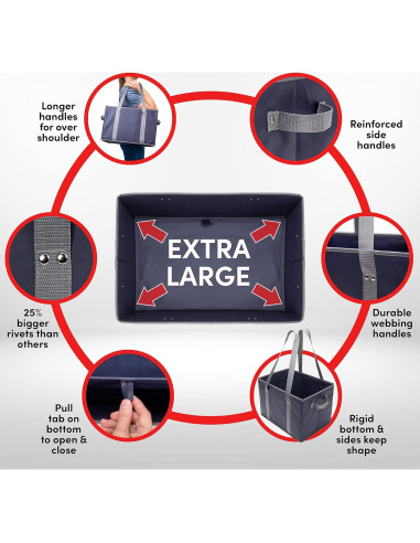 Bolsas de Compras Reutilizables Windhaven 4pk Extra Grandes