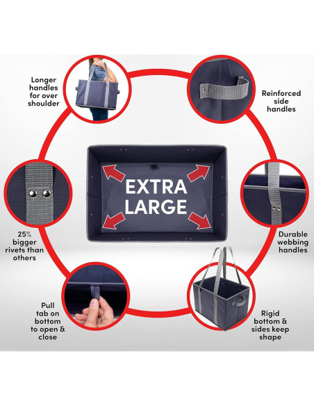 Bolsas de Compras Reutilizables Windhaven 4pk Extra Grandes