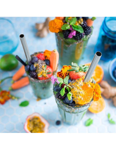 5 Popotes Reutilizables Acero Inoxidable HIWARE 25.4 cm