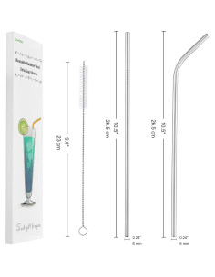 Juego de 4 Pajitas de Metal Reutilizables CAMDEA con Estuche 2