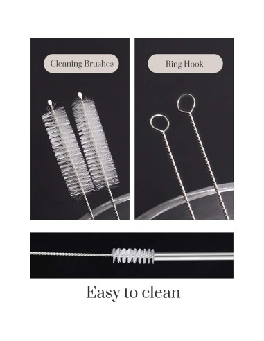 Juego de 4 Pajitas de Metal Reutilizables CAMDEA con Estuche