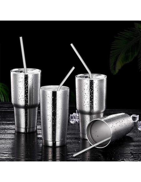 Juego de 4 Pajitas de Metal Reutilizables CAMDEA con Estuche