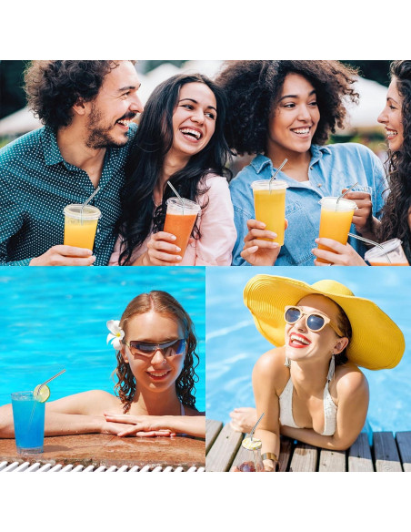 Popotes de Acero Inoxidable Reutilizables Acerich - 6 Pcs con Cepillo