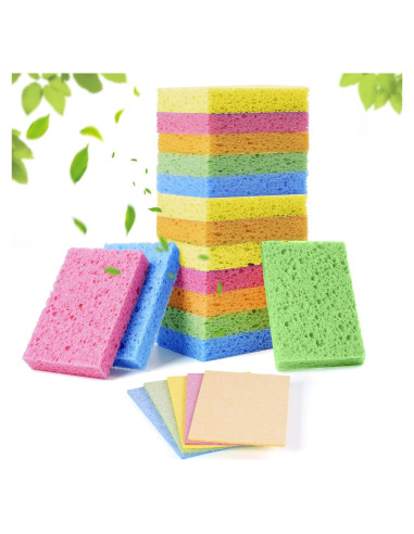 15 Esponjas de Celulosa TaShow Ecológicas para Cocina 10x6.3cm