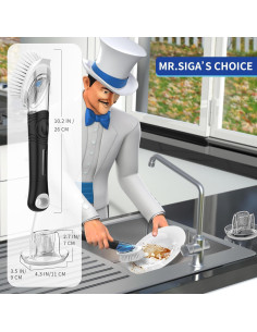 Cepillo de Cocina con Dispensador de Jabón MR.SIGA 70ml 2