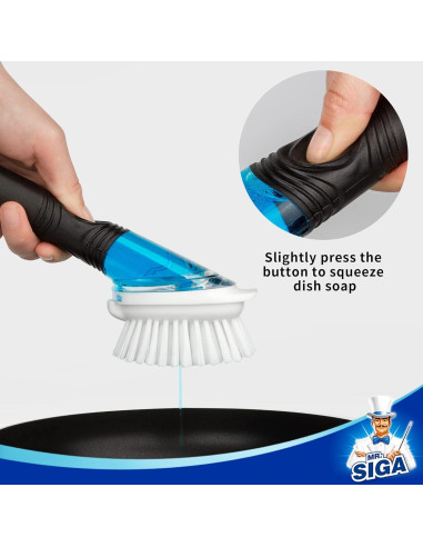 Cepillo de Cocina con Dispensador de Jabón MR.SIGA 70ml