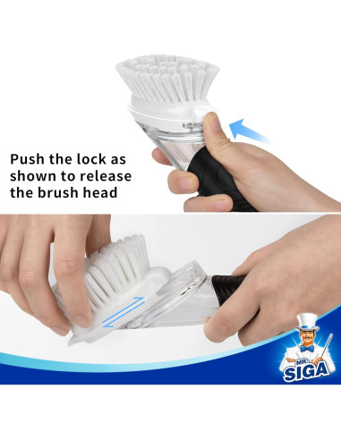 Cepillo de Cocina con Dispensador de Jabón MR.SIGA 70ml