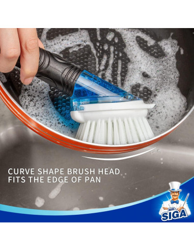 Cepillo de Cocina con Dispensador de Jabón MR.SIGA 70ml