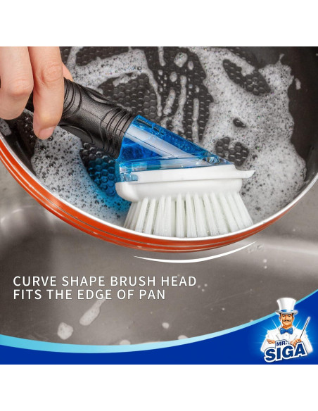 Cepillo de Cocina con Dispensador de Jabón MR.SIGA 70ml