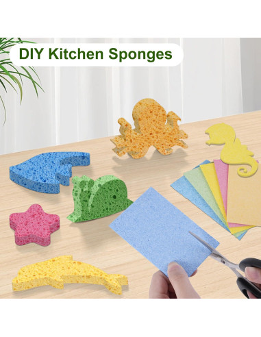15 Esponjas de Celulosa TaShow Ecológicas para Cocina 10x6.3cm