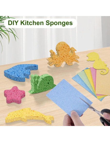 15 Esponjas de Celulosa TaShow Ecológicas para Cocina 10x6.3cm