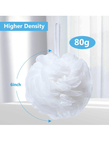 Esponja de Baño Lufa Grande VANZAVANZU Set de 4 Blancas 80g